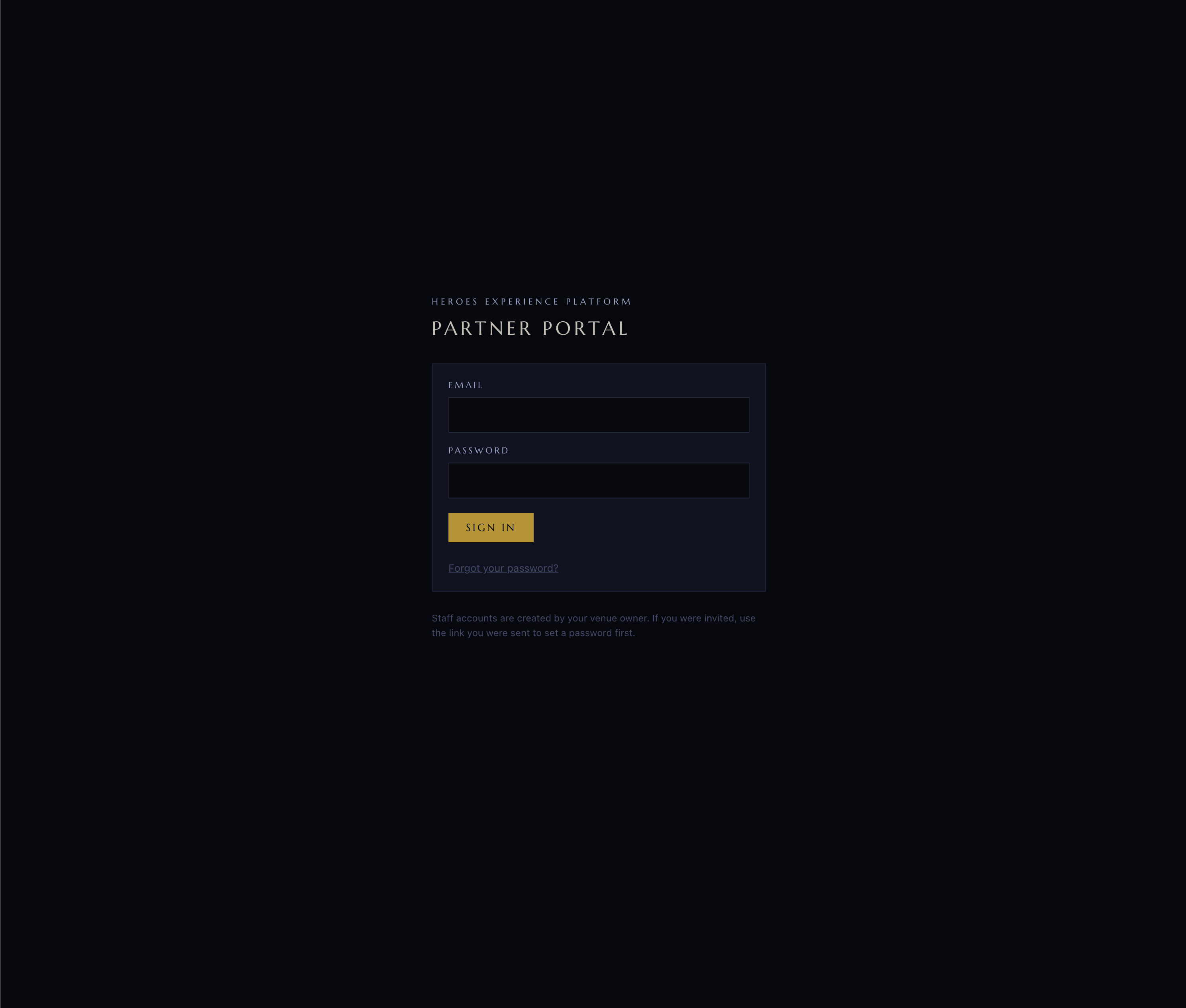 Partner Portal Login